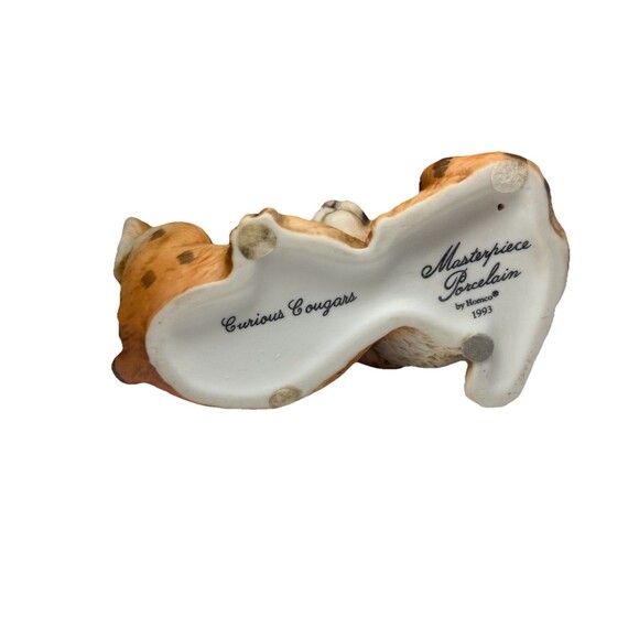 Homco Masterpiece Porcelain "Curious Cougars" Cubs Figurine 1993, Vintage, Cats - Picture 7 of 7